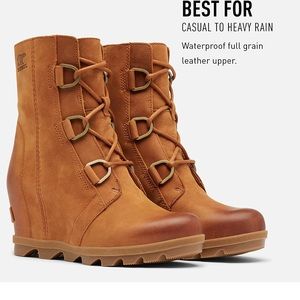 Sorel Joan of Arctic Wedge II Leather Boot, Color - Iced Tea, Size 9, NWT